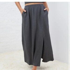UpWest Coastal Cotton Skirt - SOOT / M